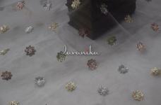 80 Grams Three Color Flower Sequins Butti on Dyeable Nylon Net 44inch